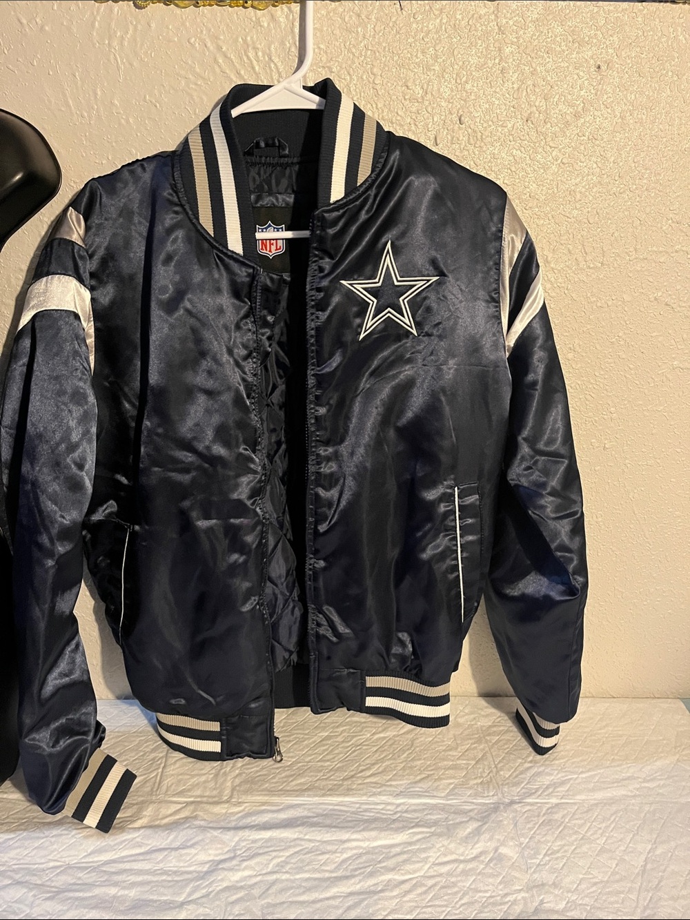 NFL Navy and White Kids Puffer Jacket with Star Logo